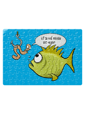 Ryba a žížala puzzle White