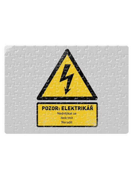 Pozor elektrikář puzzle White
