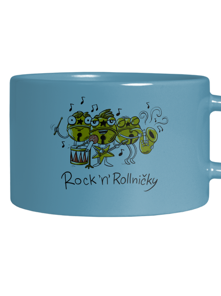 Rock 'n' rollničky hrnek makronka Blue Macaron