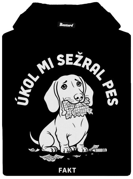 Úkol sežral pes pánská mikina klokanka Black