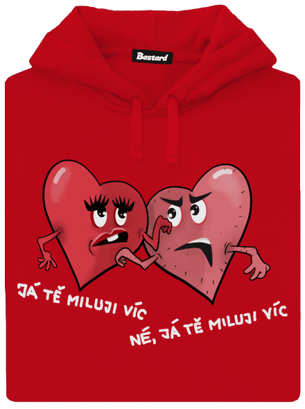 Srdíčka pánská mikina klokanka Red
