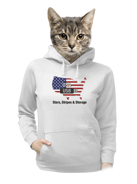 USA a USB dámská mikina klokanka White
