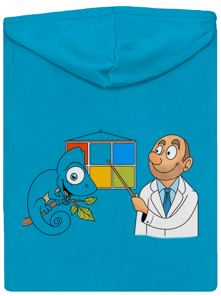 Chameleon u lékaře dámská mikina na zip Blue Atol