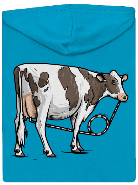 Cow drink dámská mikina na zip Blue Atol
