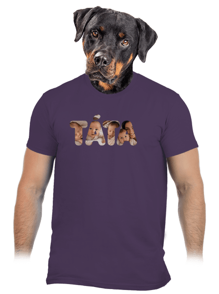 Nápis táta z vlastních fotek pánské tričko Urban Purple