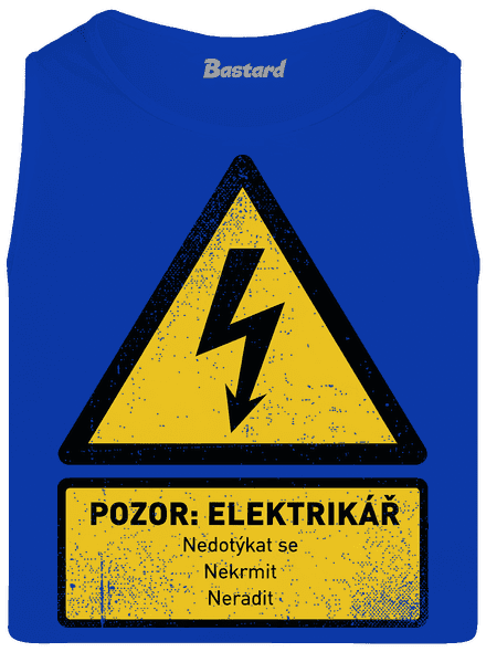 Pozor elektrikář pánské tílko Royal Blue