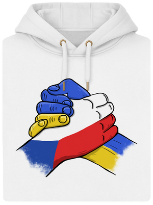 Ukrajina - Podpora unisex mikina premium Snowwhite