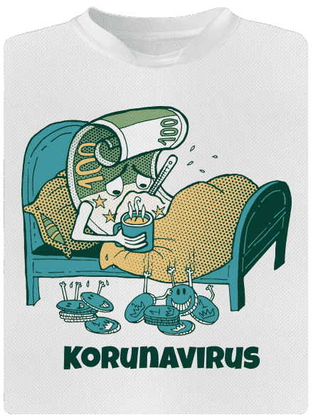 Korunavirus v posteli pánské sportovní tričko White