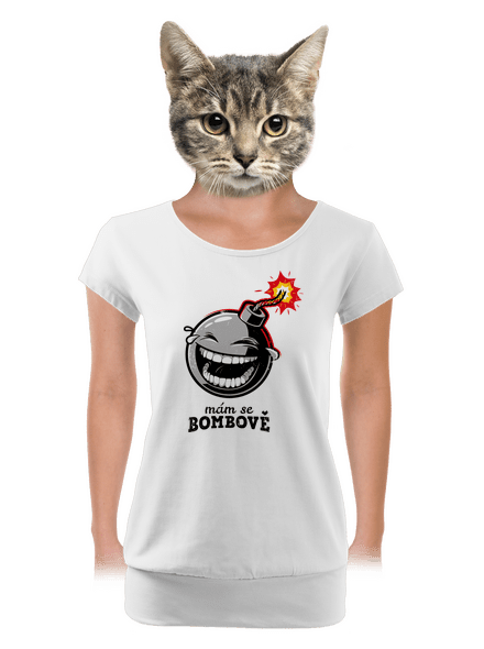 Mám se bombově dámské tričko s lemem White