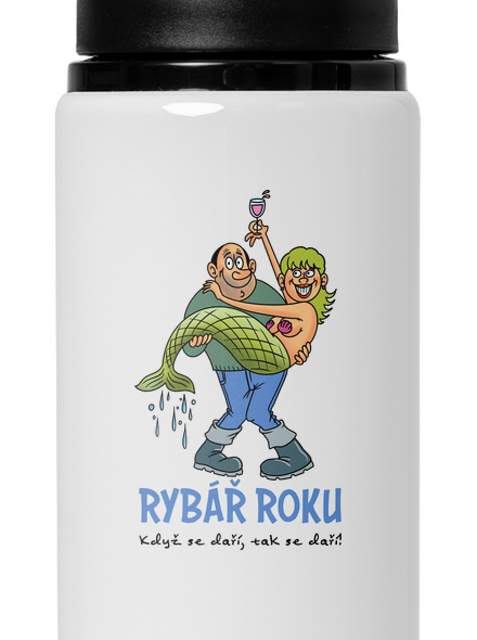 Rybář roku lahev na vodu White