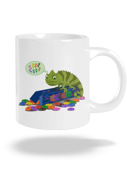 Zmatený chameleon velký hrnek White