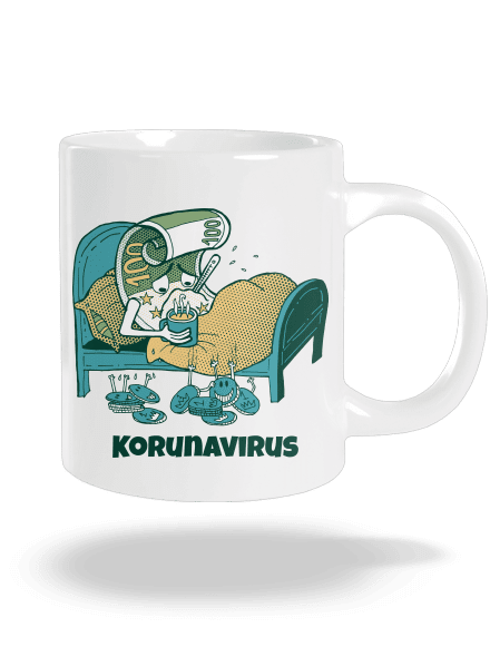 Korunavirus v posteli velký hrnek White
