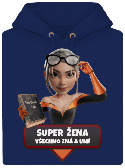 Super máma unisex mikina premium Navy