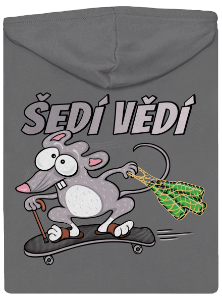 Šedí vědí - myšák dámská mikina na zip Steel Gray