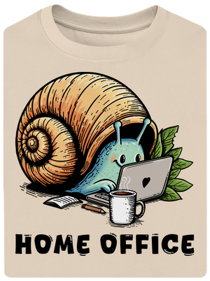 Šnekův home office unisex tričko oversized Almond