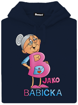 B jako babička pánská mikina klokanka Navy