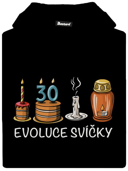 Evoluce svíčky dětská mikina klokanka Black