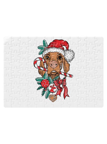 Vánoční vyžla puzzle White