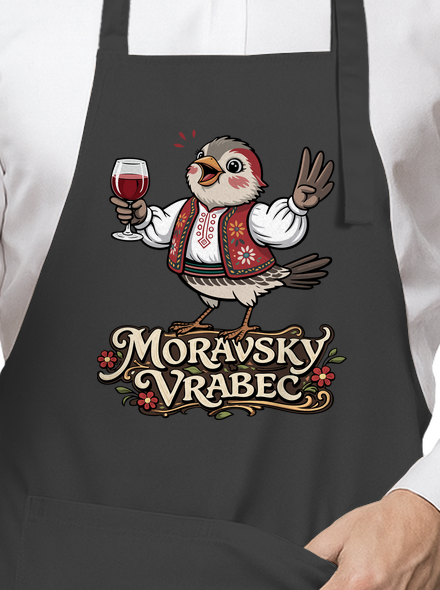 Moravský vrabec zástěra Dark Grey