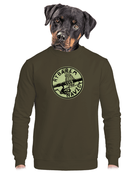 Rybářem navždy  unisex mikina bez kapuce Urban Khaki