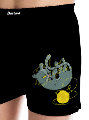 Nevrlý kocour pánské trenky Black