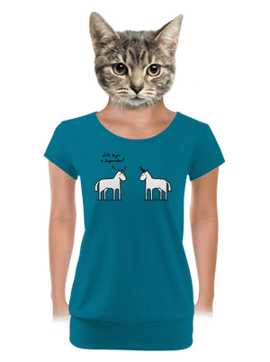 Pornorožec dámské tričko s lemem Turquoise