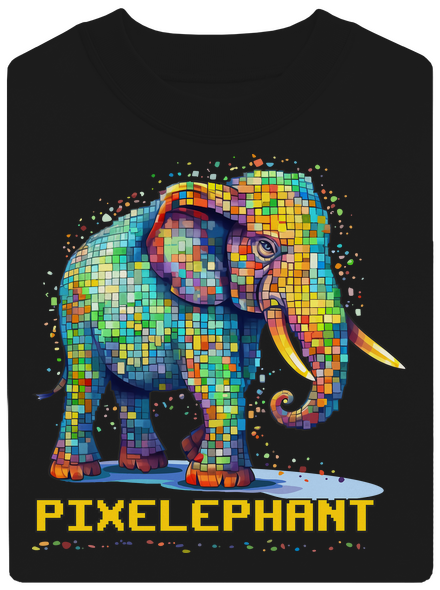 Pixelephant unisex mikina bez kapuce Black