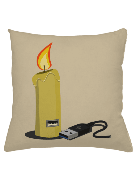 USB svíčka polštář Beige