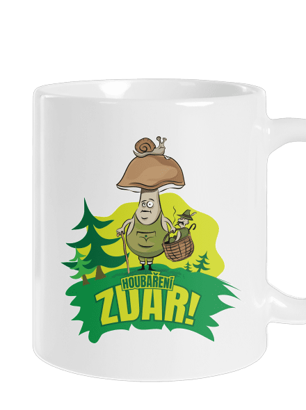 Houbaření zdar klasický hrnek White