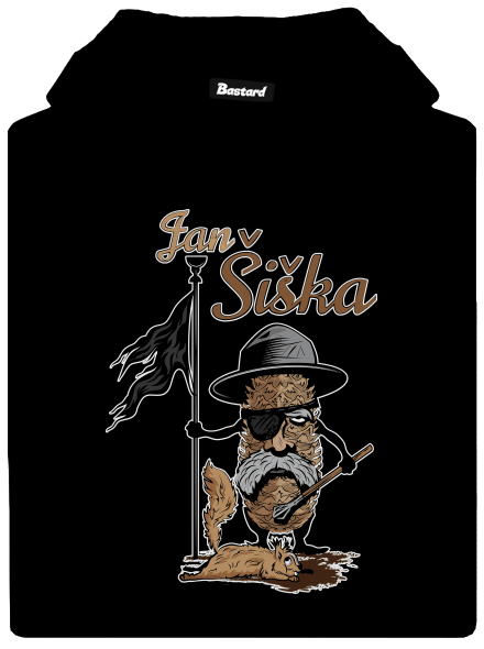 Jan Šiška pánská mikina klokanka Black