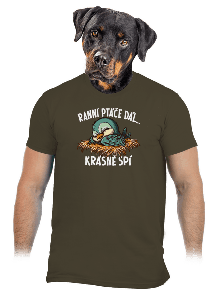 Ranní ptáče spí pánské tričko Urban Khaki