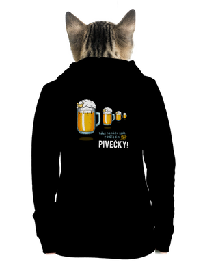 Pivečka dámská mikina na zip Black