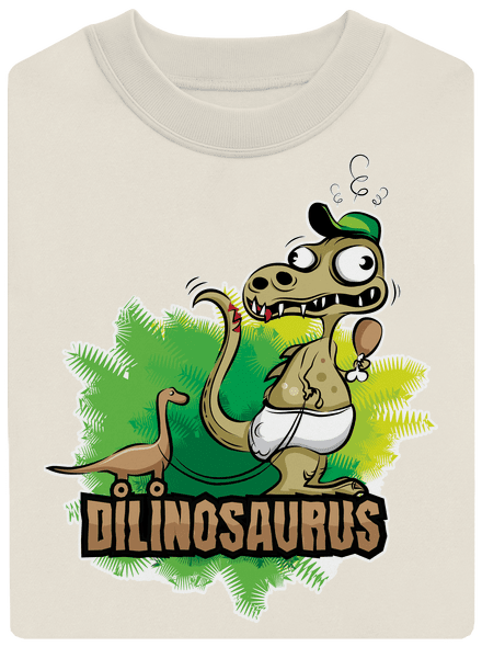 Dilinosaurus unisex mikina bez kapuce Off White