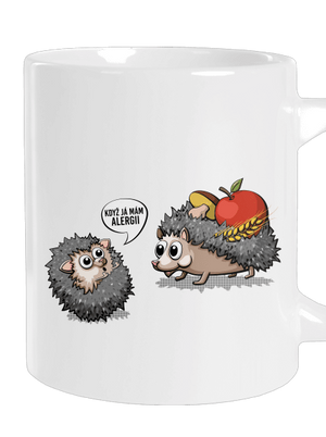 Alergický ježek velký hrnek White