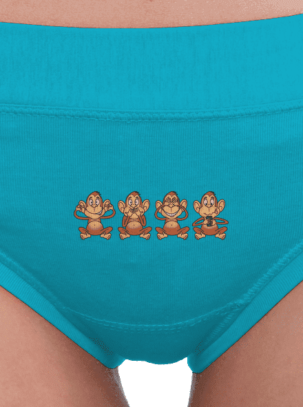 Opička s mobilem dámské kalhotky Turquoise