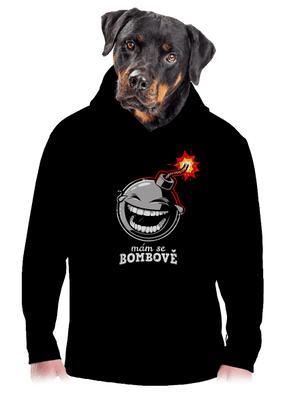 Mám se bombově pánská mikina klokanka Black