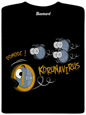 Korunavirus na útěku pánské tričko Black