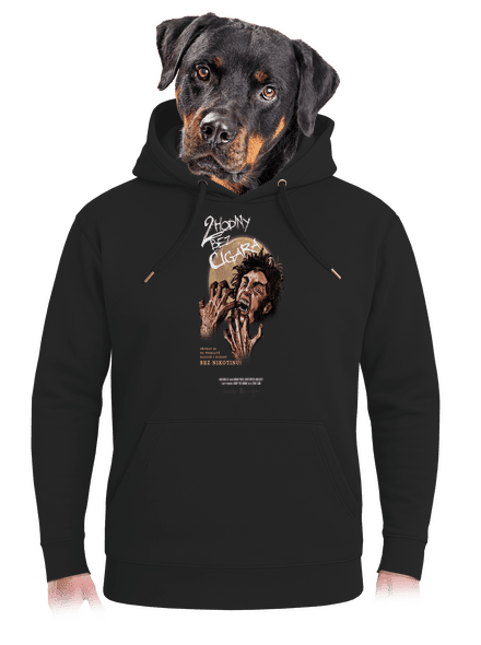 B13: Bez cigára unisex mikina premium Dark Black
