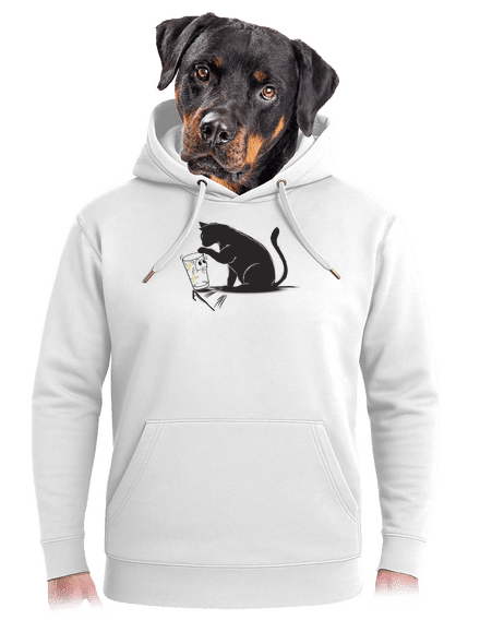 Kočka a sklenice unisex mikina premium Snowwhite