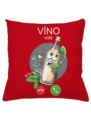 Bílé víno volá polštář Red