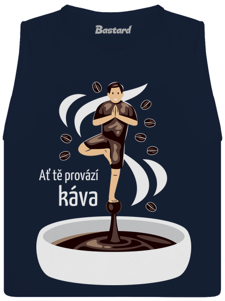 Káva provází dámské tílko volné Navy