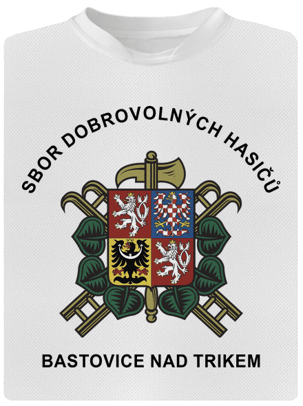 Sbor dobrovolných hasičů s vlastním erbem obce dětské sportovní tričko White