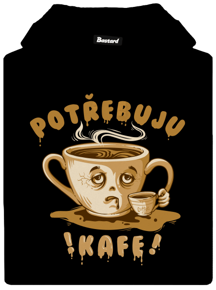 Potřebuju kafe dámská mikina klokanka Black