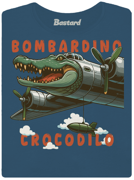 Bombardino Crocodilo – Italian Brainrot dámské tričko premium Petrol Blue