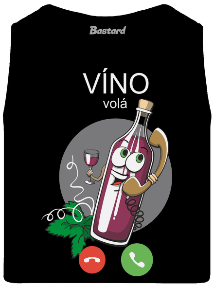 Červené víno volá pánské tílko Black