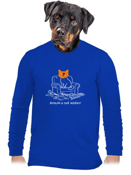 Bydlím u své kočky pánské dlouhý rukáv Royal Blue