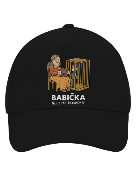 Babička hlídačka kšiltovka baseballka Black