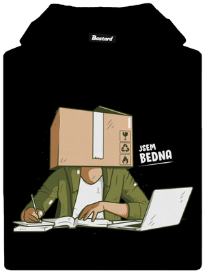 Jsem bedna dámská mikina klokanka Black