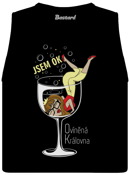 Ovíněná královna dámské tílko volné Black