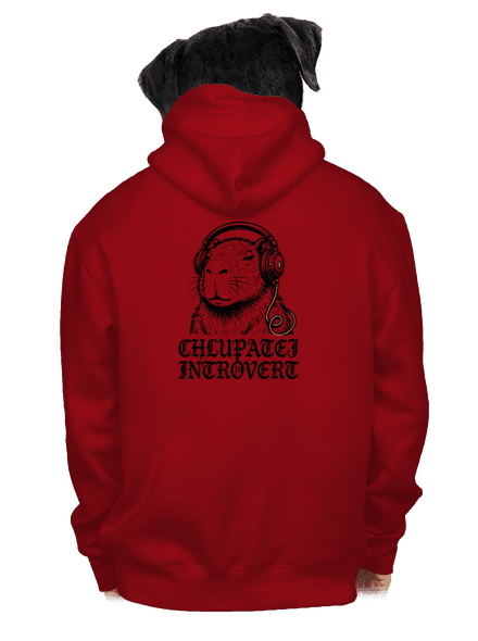 Chlupatej introvert pánská mikina na zip Red
